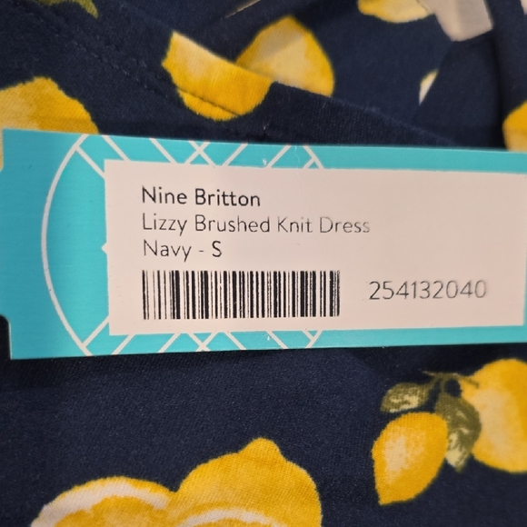 Nine Britton Navy Dress with Yellow Lemon Print - Picture 9 of 10